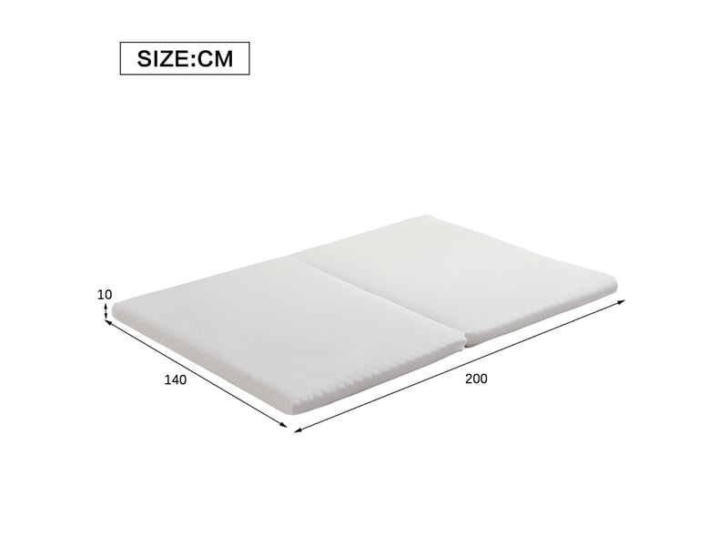  Matelas pliable 140 × 200 cm et 140 × 100 cm en mousse h3, déhoussable, antidérapant, blanc  - Conforama D