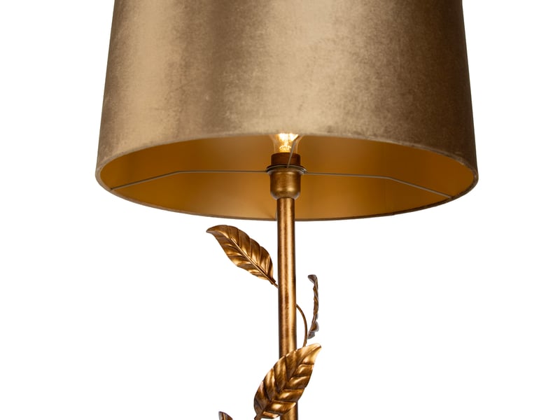 Lampadaire doré avec abat-jour bronze et intérieur doré 50cm - linden  - Conforama C