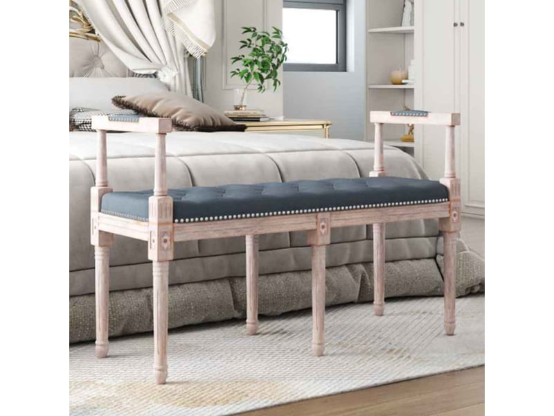  Banc chambre, banc de lit gris foncé 110x40x70 cm velours  - Conforama B