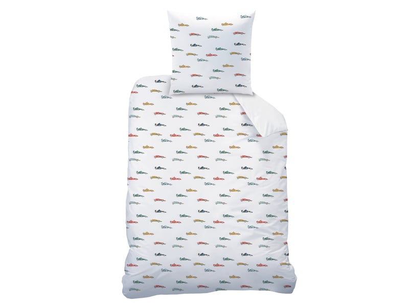  Parure de lit imprimée 100% coton, vroum 140x200+63x63cm  - Conforama D