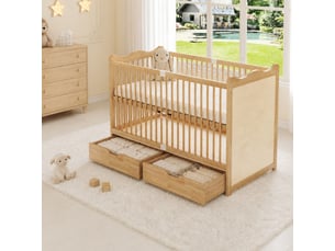 Lit avec rangement 70x140 cm <strong>OKMYHOME</strong> <strong></strong> coloris naturel