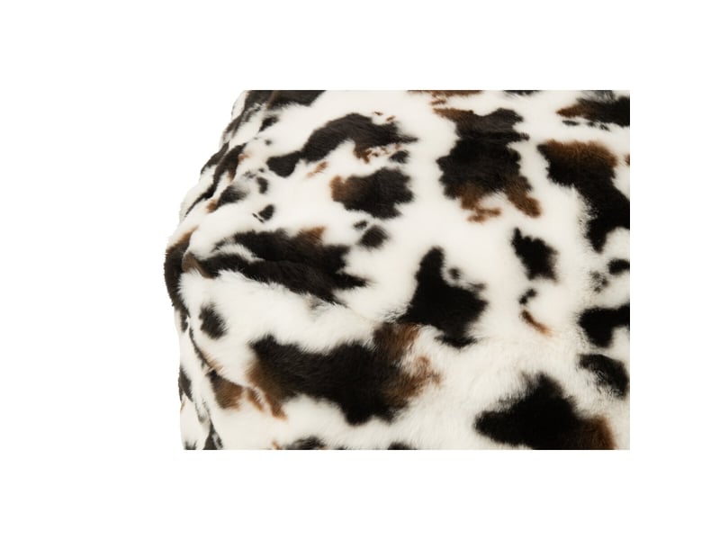  Pouf carré vache ulf 70cm blanc &amp; marron  - Conforama C