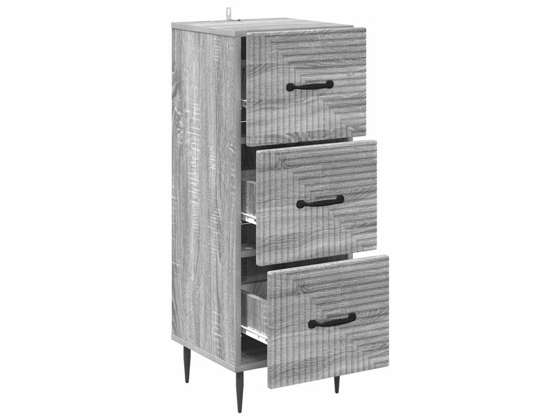 Armoire de rangement bureau, armoire à tiroirs sonoma gris 33 x 34,5 x 89,5 cm - Conforama E