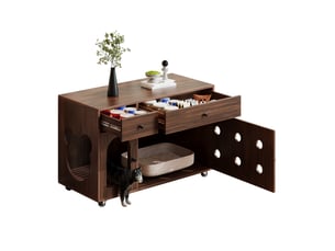 Buffet 2 porte(s) 2 tiroir(s) OKWISH - 100 cm coloris marron
