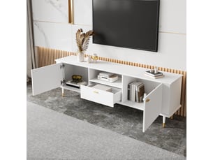 Meuble tv coloris blanc 170 cm <strong>OKMYHOME</strong> <strong></strong>