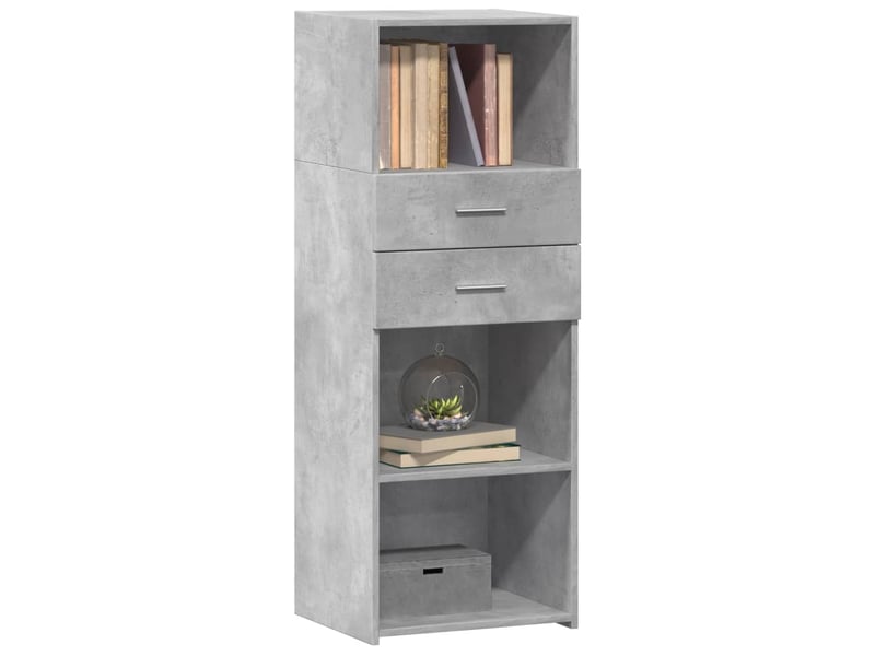  Buffet haut - bahut - meuble de rangement gris béton 45x42,5x124 cm bois d'ingénierie  - Conforama C