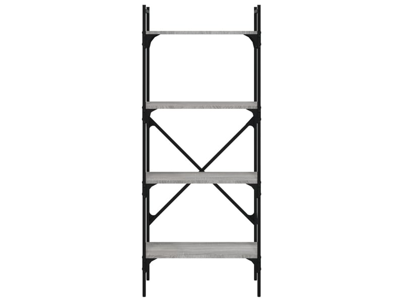  Bibliothèque à 4 niveaux, armoire à livres sonoma gris 56x31,5x138,5 cm  - Conforama C