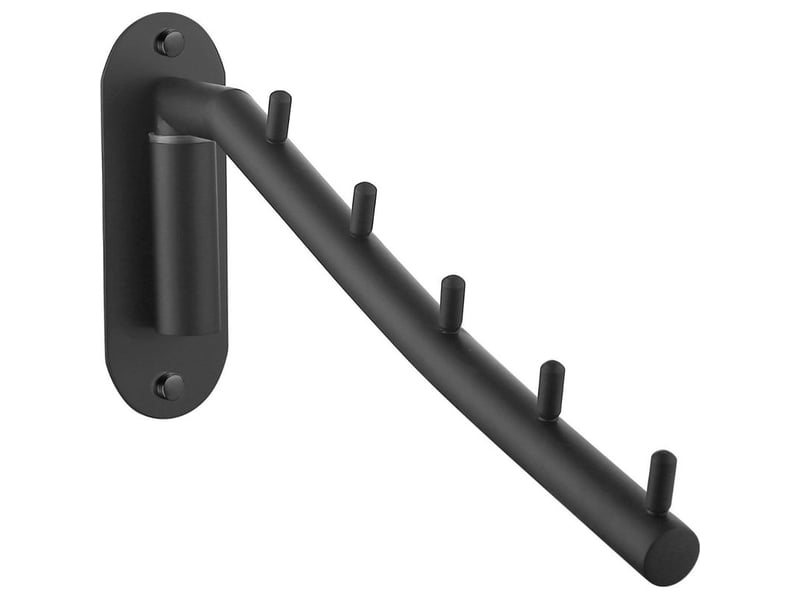  Cintre pliable en acier inoxydable avec bras oscillant pour suspendre les vêtements noir mat support mural  - Conforama D