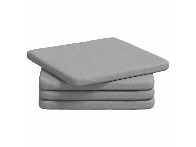  Lot de 4 coussins de siège, coussins décoratifs tissu gris nuage 40 x 40 x 3 cm cf60012  - Conforama A