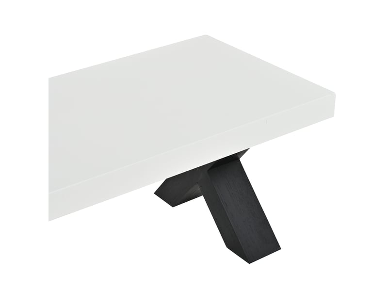  Table basse rectangulaire plateau blanc brillant pieds en x noir 100x50x40 cm N625P464137W - Conforama D
