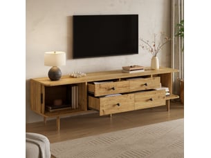 Meuble tv coloris bois clair 165 cm TCQPZ  