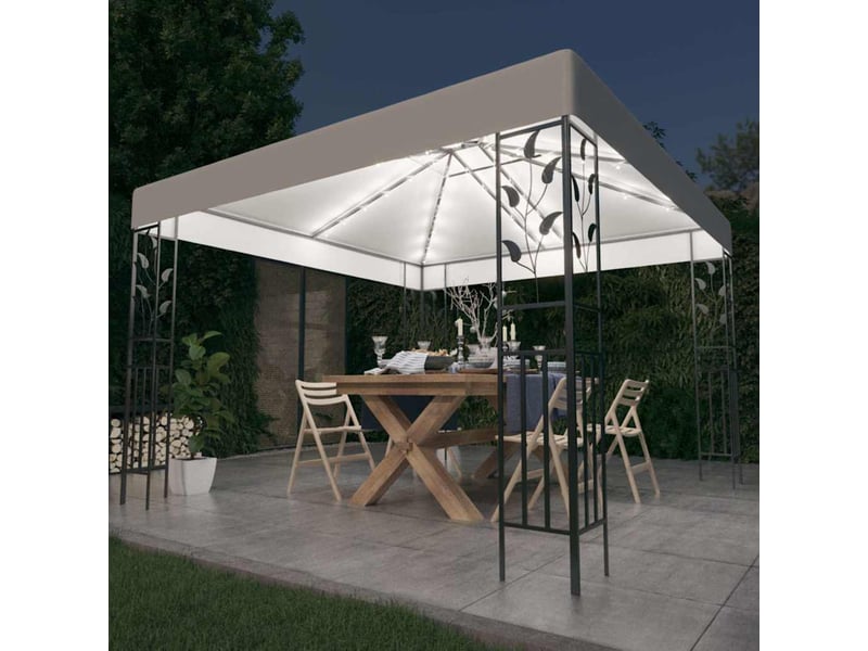  Tonnelle avec guirlande lumineuse à led 3x3 m blanc cf62464  - Conforama B