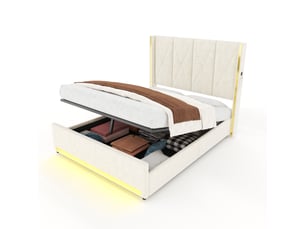 Lit coffre 160x200 cm <strong>HAUSS SPOLE</strong>  <strong></strong> coloris beige