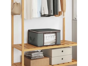 Boîte de rangement avec fenêtre latérale transparente 2 pcs gris shl10512