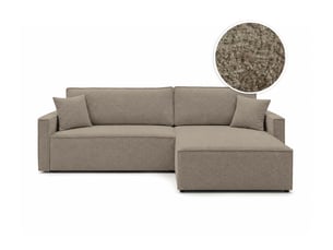 Canapé d'angle réversible convertible LOUNGITUDE FARAH 5 places Tissu bouclette Taupe
