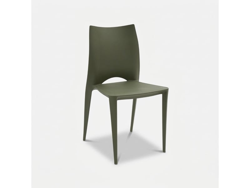 Lot de 4 chaises empilables en polypropylène lione - vert foncé - Conforama C