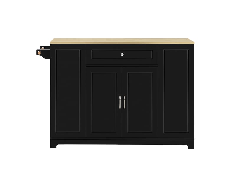 Desserte 3 portes 2 tiroirs coloris noir mdf desserte noir - Conforama A