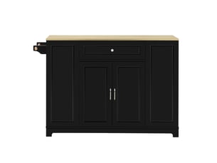 Desserte 3 portes 2 tiroirs coloris noir mdf