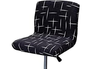 Lot de 6 housse de chaise - couleur : noir, taille : 6 pièces housses pour tabourets de bar avec dossier, lot de 6, housses pour chaises basses, housses carrées élastiques piv