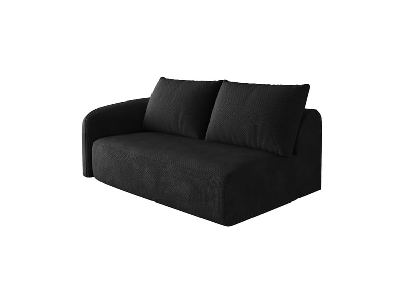 Canapé 2 places noir 160 cm, petit canapé salon configuration gauche, sofa compact moderne pour studio - Conforama A