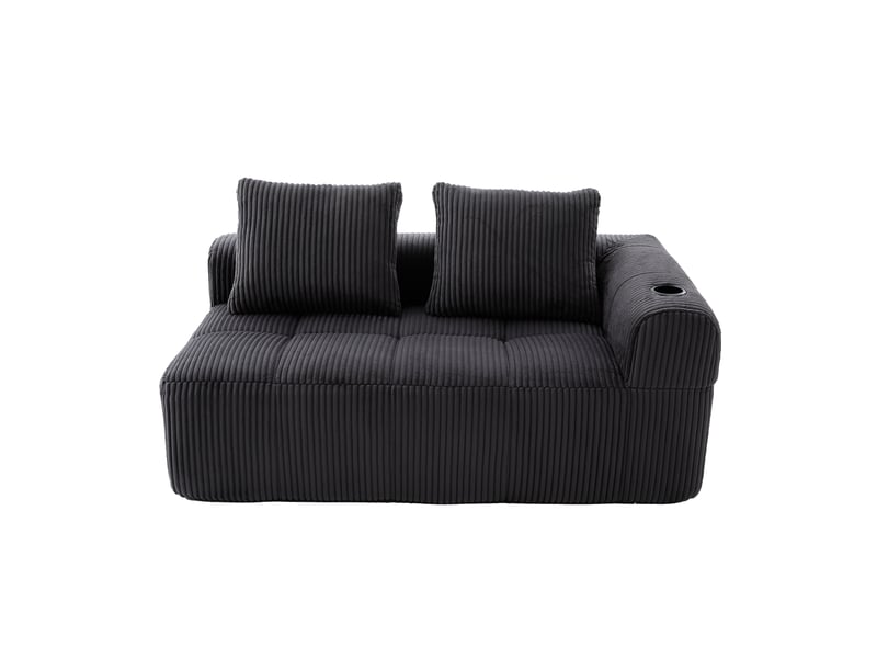  Canapé droit fixe 2 places tissu gris canapé compressible - Conforama A