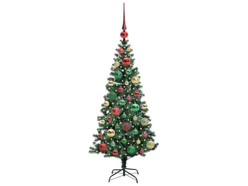 Sapin de noël artificiel, arbre de noël pré-éclairé vert 120 cm pvc et métal shl615 - Conforama C