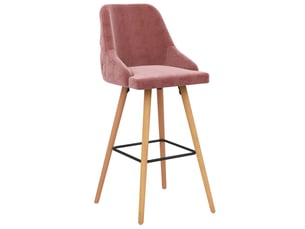 Lot de 2 tabouret de bar, chaise de bar rose velours shl1603