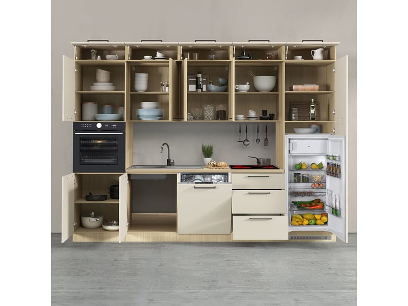  Cuisine complète linéaire moderne avec évier luna 300x232 - beige  - Conforama E