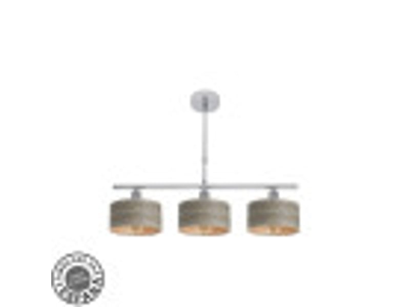  Lampe de plafond fabrilamp gilda chromebois gris 3 x e14 hauteur réglable 39-56 cm 55x14 cm 190353083 - Conforama B