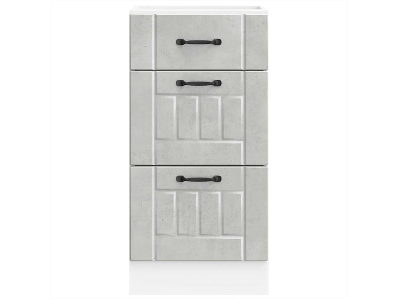 Meuble de rangement, armoire de cuisine lucca gris béton bois ingénierie shl2702 - Conforama D