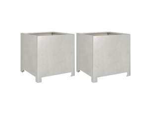 Jardinière - bac à fleurss 2 pcs 40x40x40 cm acier inoxydable