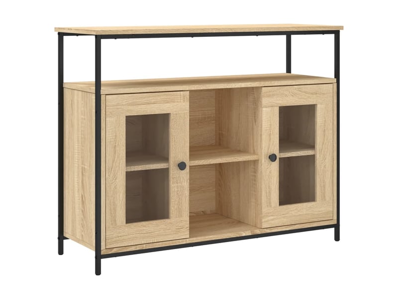  Buffet - bahut - meuble de rangement chêne sonoma 100x35x80 cm bois d'ingénierie  - Conforama A