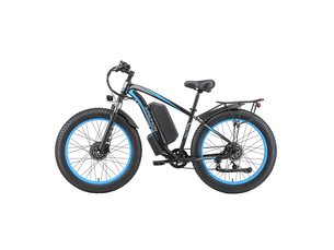 Vélo électrique double moteur sinohon x26, fat bike 26 po tout-terrain, bleu