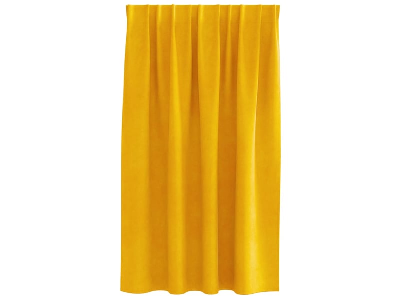  Lot de 2 rideaux, rideaux de fenêtre jaune moutarde 140 x 140 cm velours cf44075  - Conforama D
