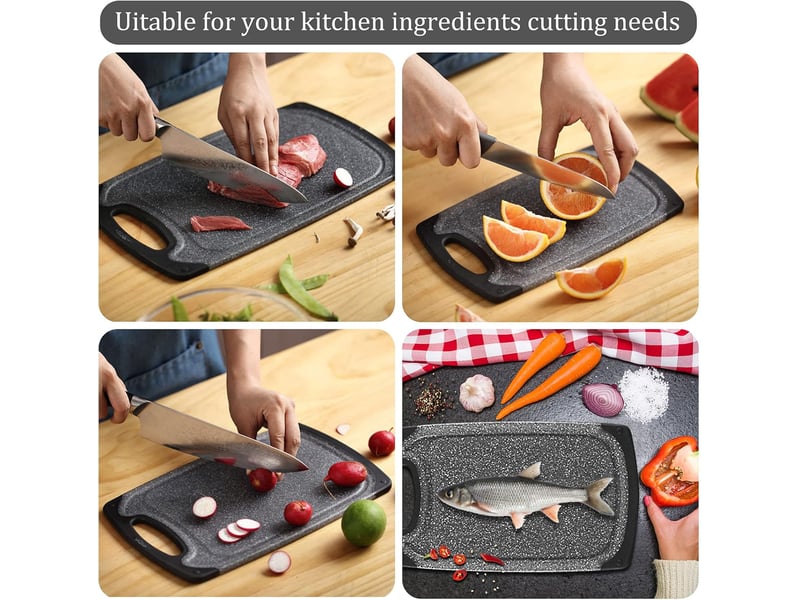  Lot de 3 planches à découper alimentaires en pp – pour viande, légumes et fruits  - Conforama E