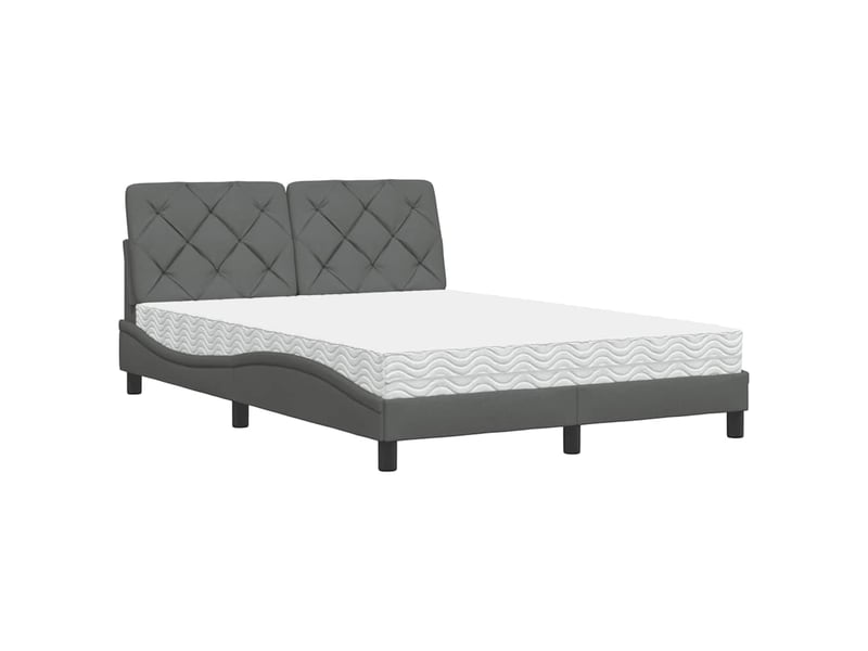  Lit avec matelas gris foncé 120x200 cm tissu  - Conforama B