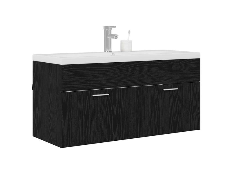 Armoire de salle de bain, cabinet de salle de bain chêne noir 100 x 38,5 x 46 cm cf65068 - Conforama C