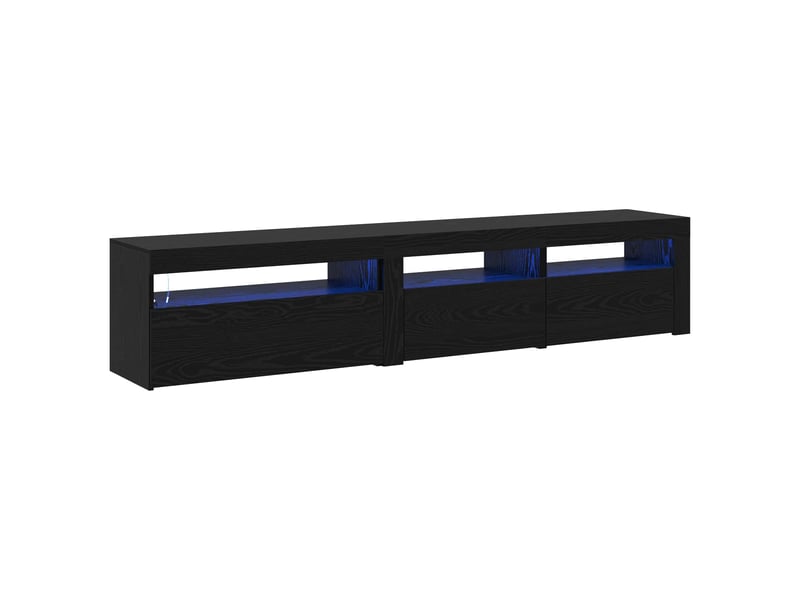 Meuble tv - banc tv - meuble de rangement 2 pcs chêne noir bois d'ingénierie - Conforama A