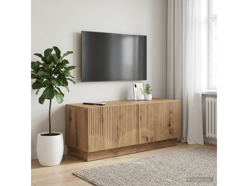  Meuble tv - banc tv - meuble de rangement chêne artisanal bois d'ingénierie  - Conforama B