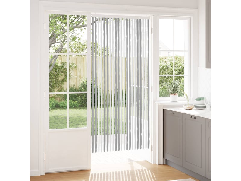  Rideau anti-insectes, moustiquaire en chenille gris et blanc 90 x 200 cm cf43456  - Conforama B