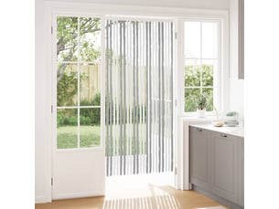 Rideau anti-insectes, moustiquaire en chenille gris et blanc 90 x 200 cm cf43456