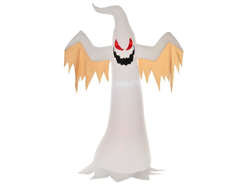  Décoration gonflable halloween avec éclairage led, auto-gonflante en polyester blanc et rouge 150 × 80 × 240 cm  - Conforama A