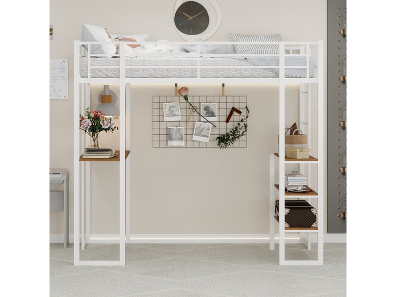  Lit superposé en fer blanc 107x200 cm  - Conforama D