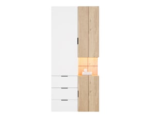 Armoire 3 porte(s) battante 4 tiroir(s) <strong>LEYTN</strong> <strong></strong> coloris naturel largeur 90 cm