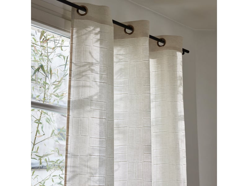  Rideau en jacquard géométrique effet naturel nikos 23412 - Conforama B