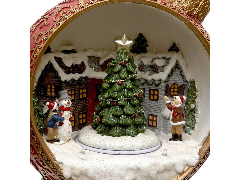  Village de noël lumineux boule à neige animé et musical 15 led à piles VOLAK - Conforama B