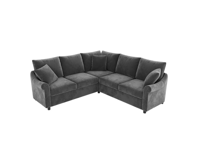 Canapé d'angle modulaire,5 places, en tissu chenille,pour salon,217x217x83cm,,gris - Conforama D