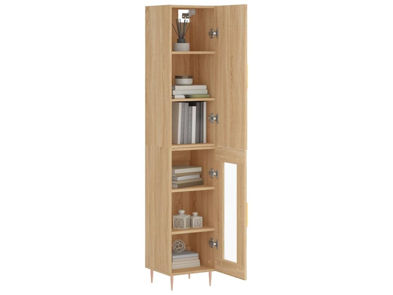  Buffet haut - bahut - meuble de rangement chêne sonoma 34,5x34x180 cm bois d'ingénierie  - Conforama C