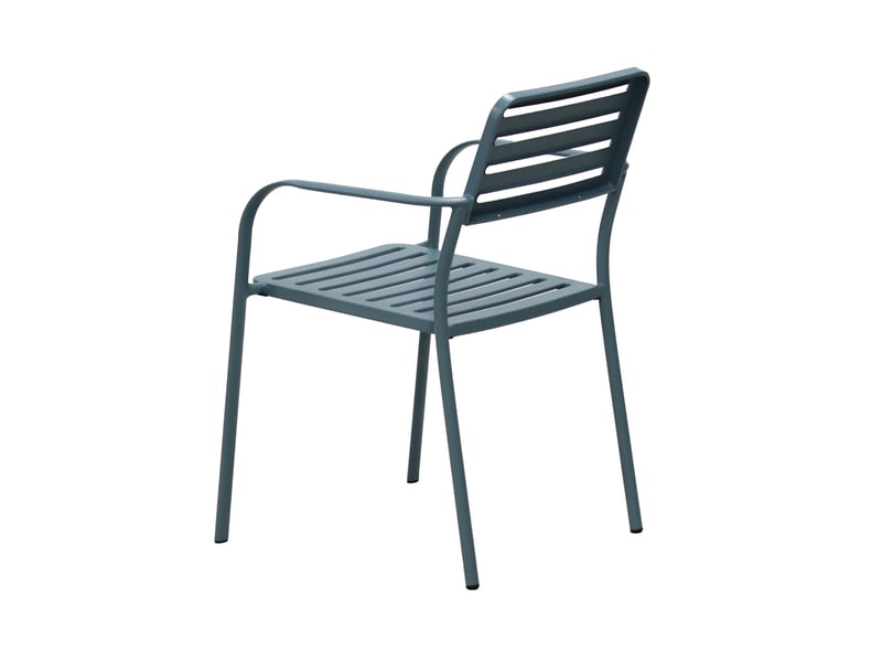  Lot de 4 fauteuils de jardin empilables en métal bleu gris - baca  - Conforama D