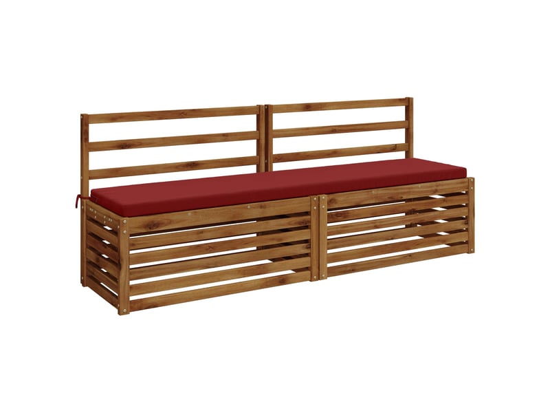 Lot de 2 coussins de banc, coussins d'assise soest 100 % polyester bordeaux cf57173 - Conforama C